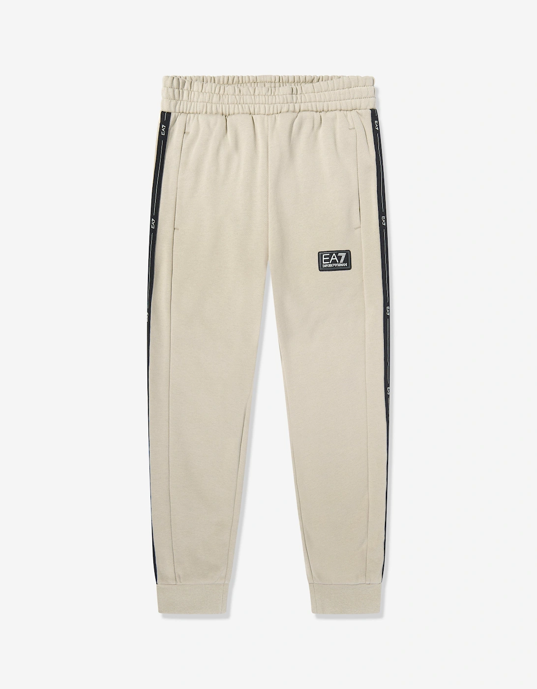 Emporio Armani Boys Train Logo Tape Joggers in Beige, 5 of 4