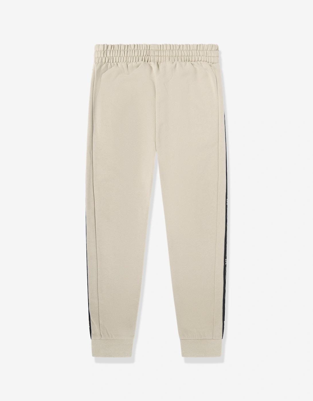 Emporio Armani Boys Train Logo Tape Joggers in Beige