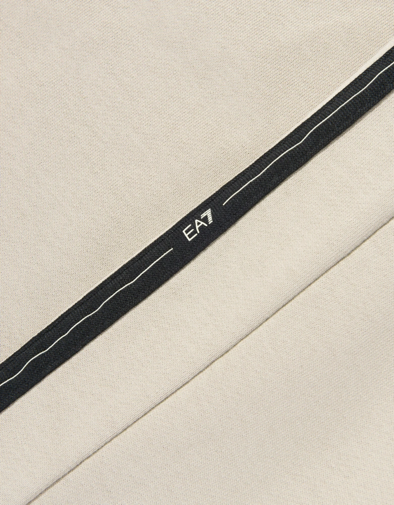 Emporio Armani Boys Train Logo Tape Joggers in Beige