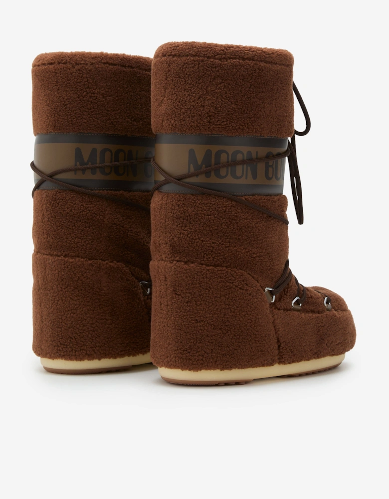 Moon Boot Kids Icon Fleece Boots in Brown