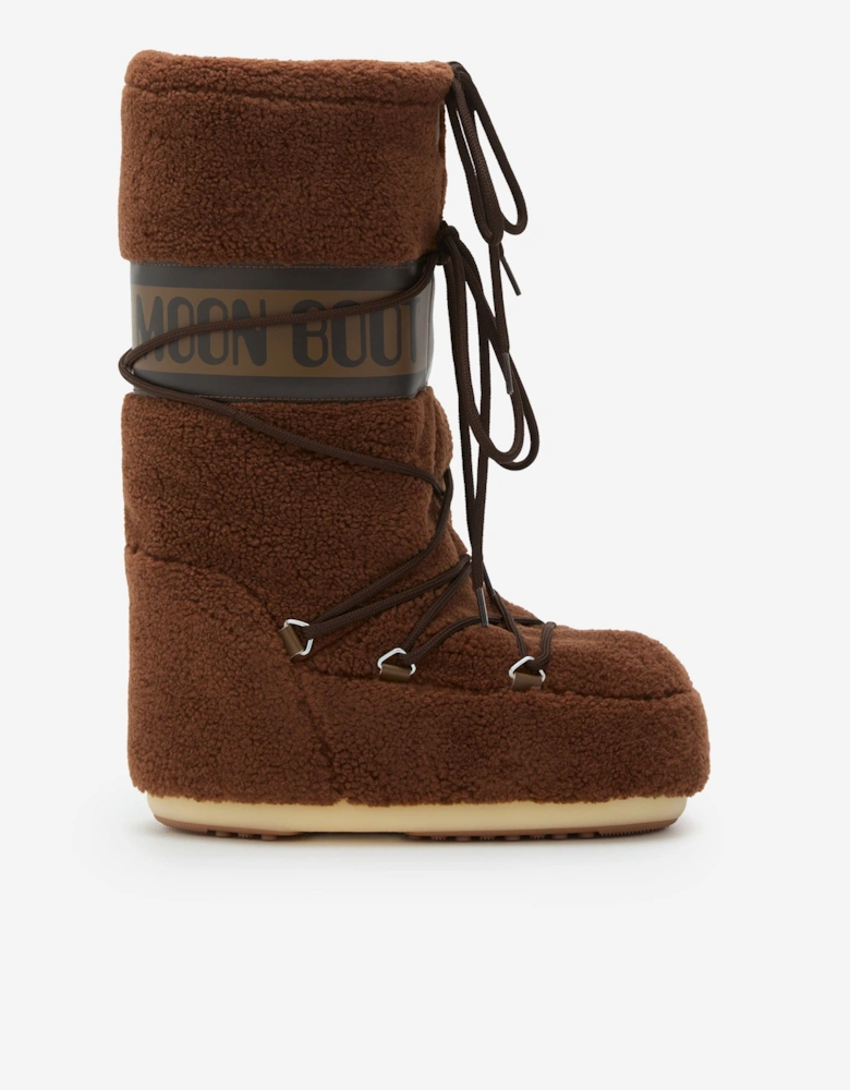 Moon Boot Kids Icon Fleece Boots in Brown