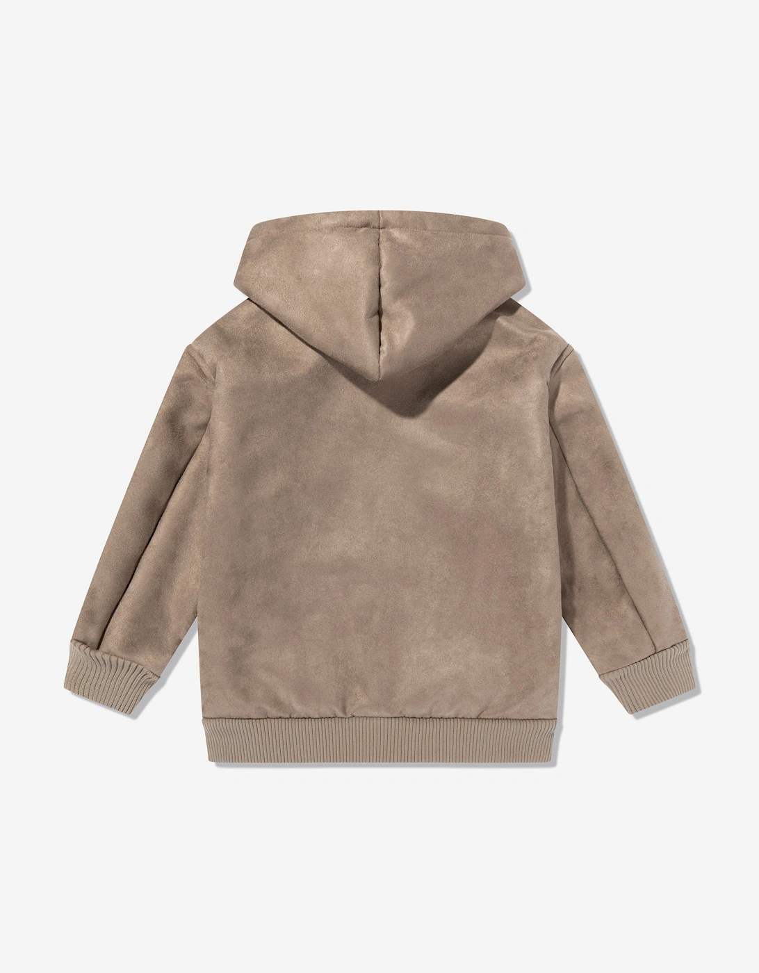 Boys Fleece Lined Zip Up Jacket in Brown