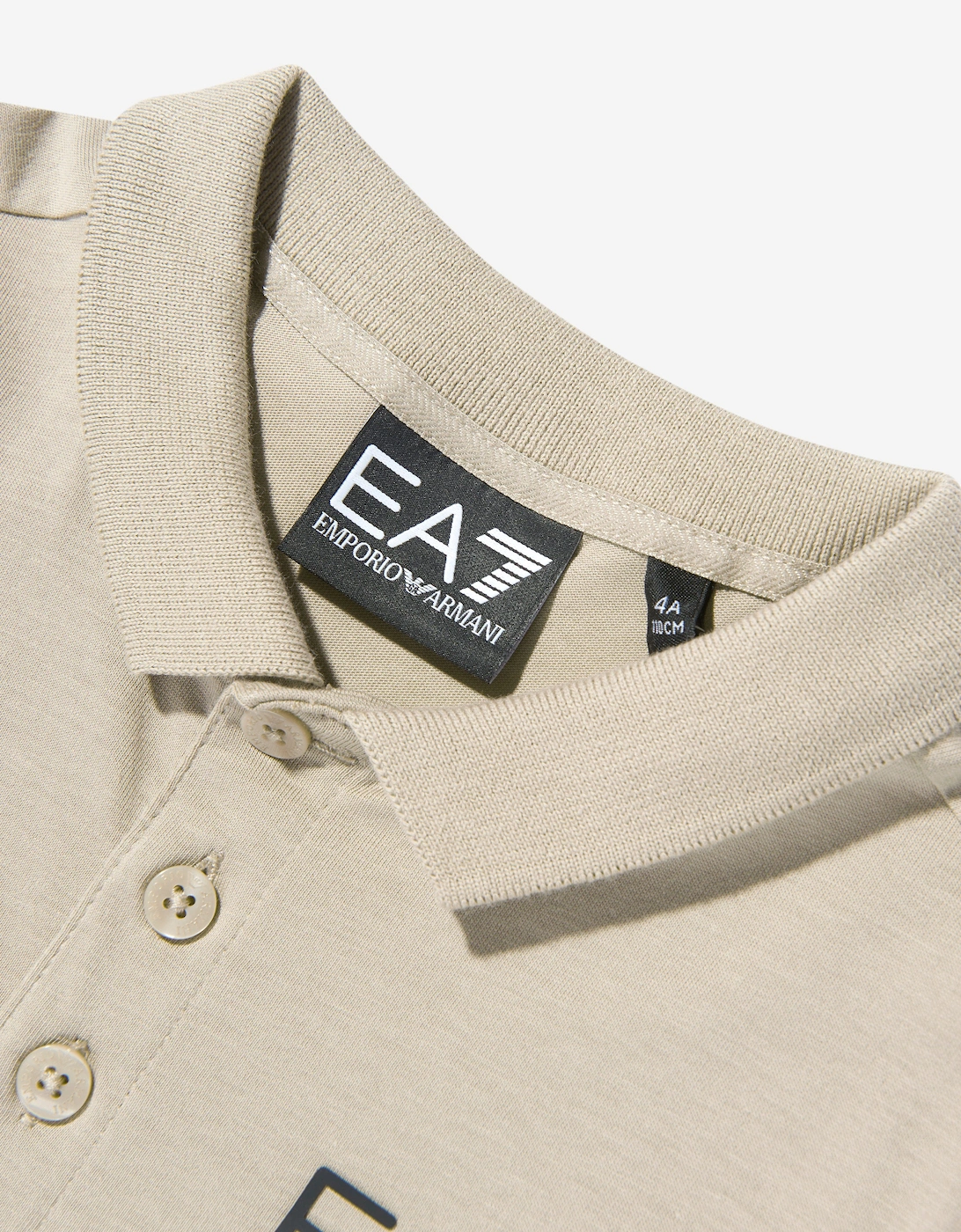 Emporio Armani Boys Train Core ID Polo Shirt in Beige