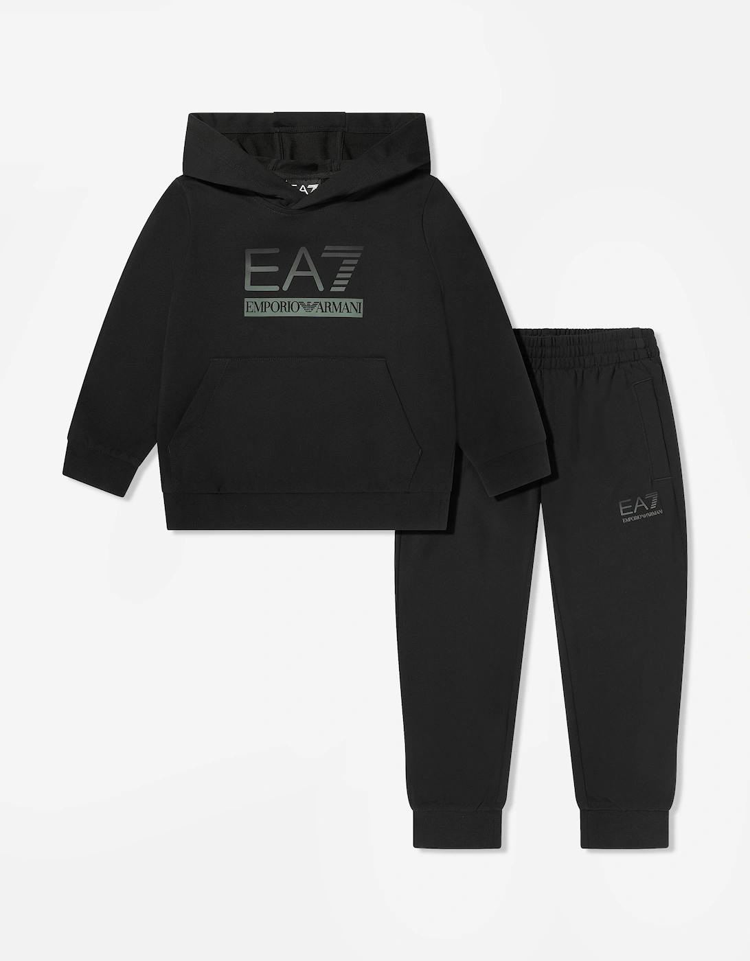 Emporio Armani Boys Train Visibility Tracksuit in Black, 5 of 4