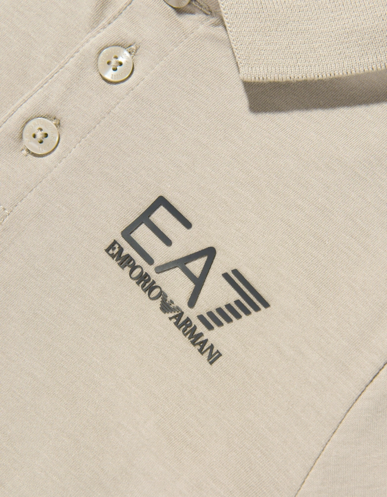 Emporio Armani Boys Train Core ID Polo Shirt in Beige