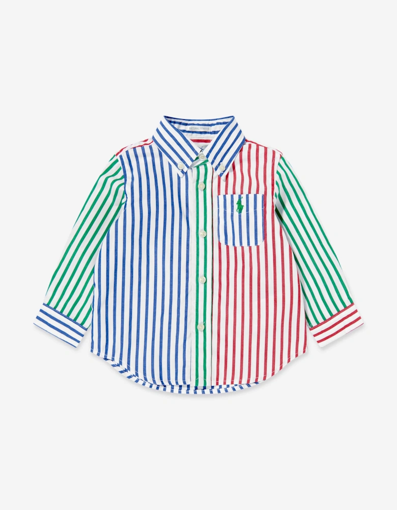 Baby Boys Striped Poplin Shirt in Multicolour