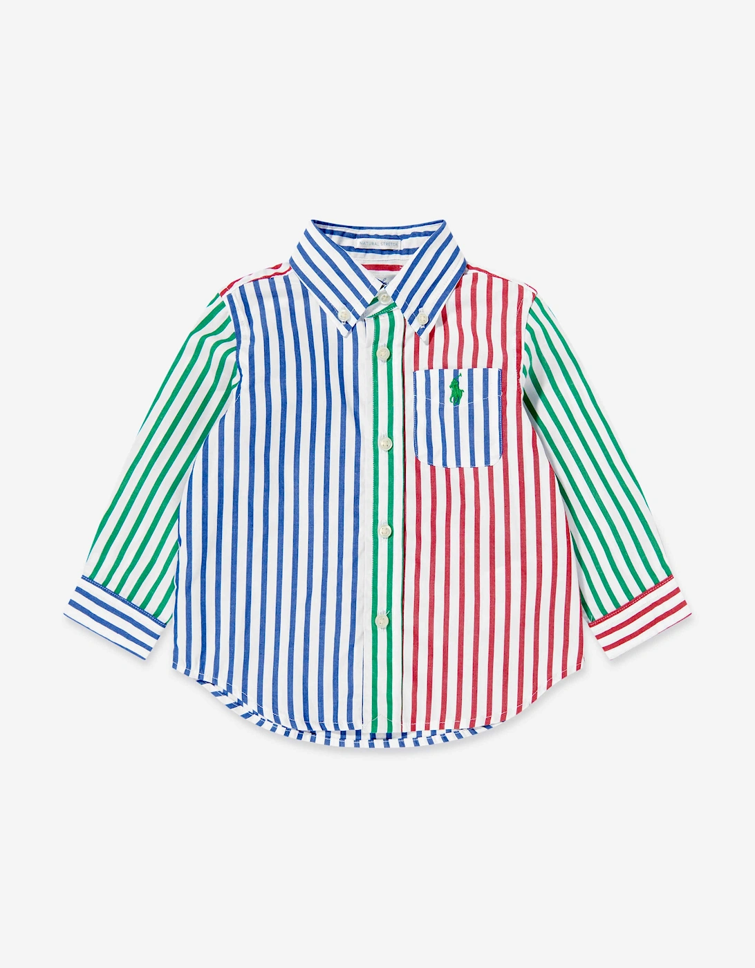 Baby Boys Striped Poplin Shirt in Multicolour, 5 of 4