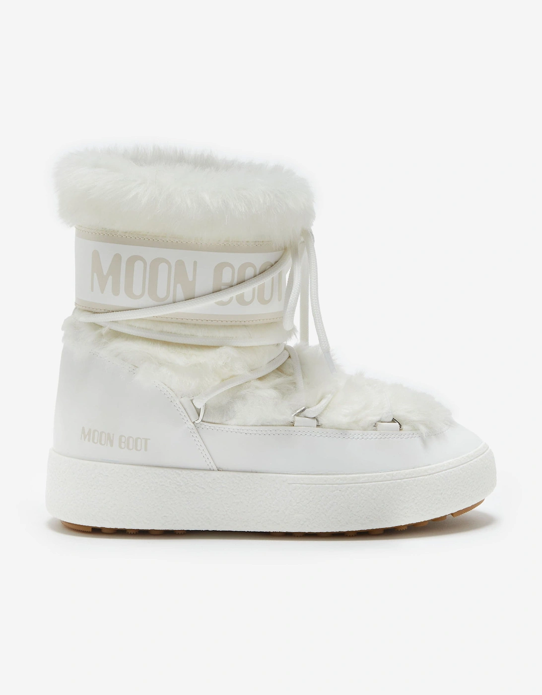 Moon Boot Girls Ltrack Faux Fur Boots in White, 5 of 4
