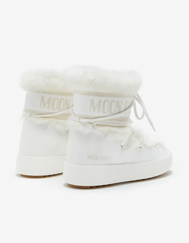 Moon Boot Girls Ltrack Faux Fur Boots in White