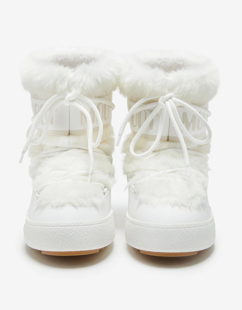 Moon Boot Girls Ltrack Faux Fur Boots in White