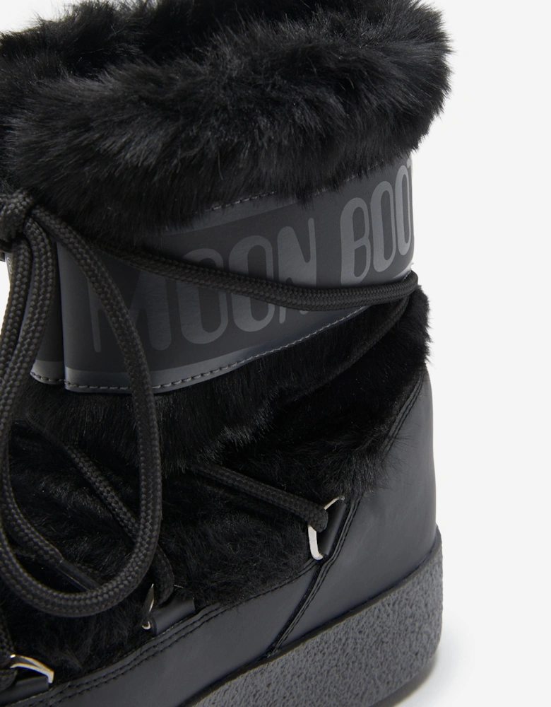 Moon Boot Girls Ltrack Faux Fur Boots in Black