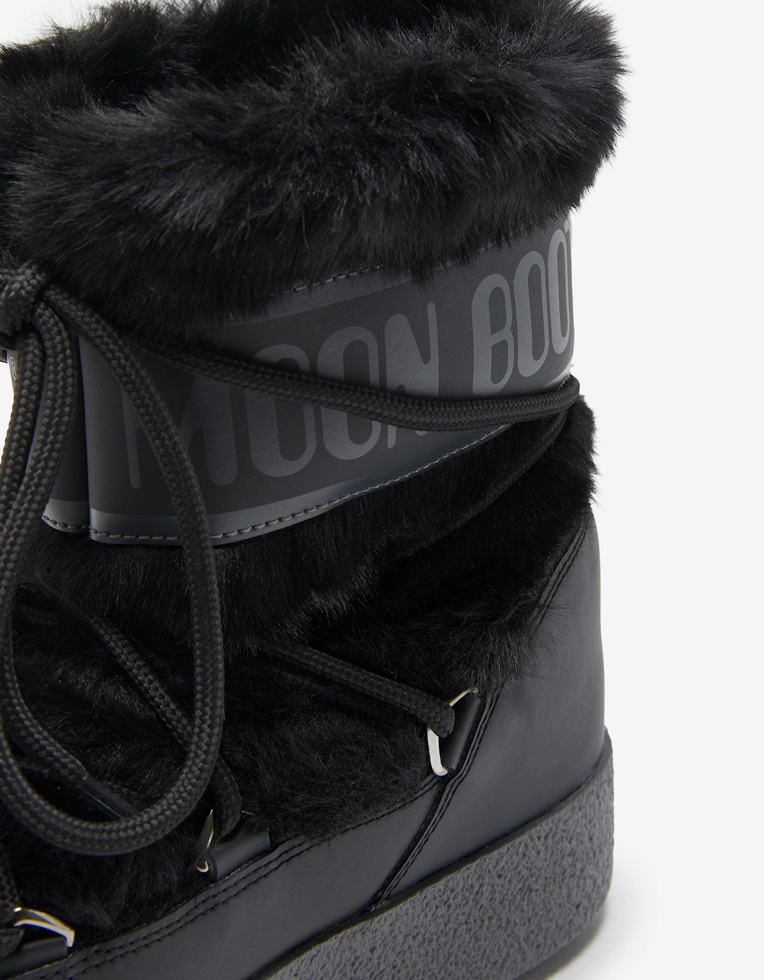Moon Boot Girls Ltrack Faux Fur Boots in Black