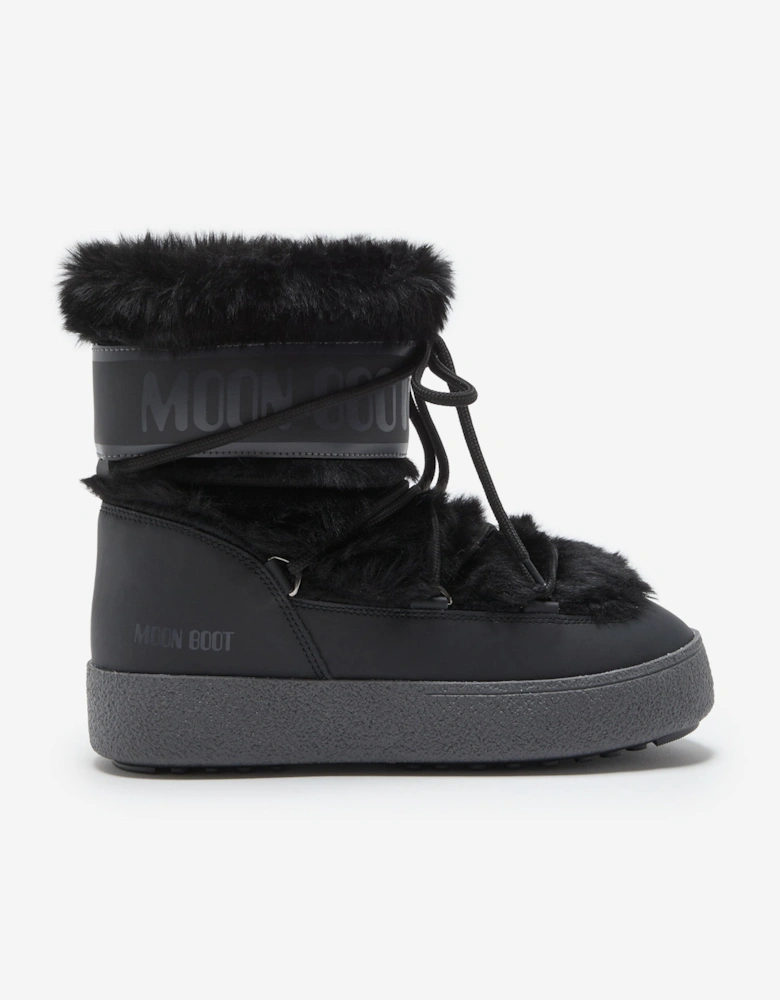 Moon Boot Girls Ltrack Faux Fur Boots in Black