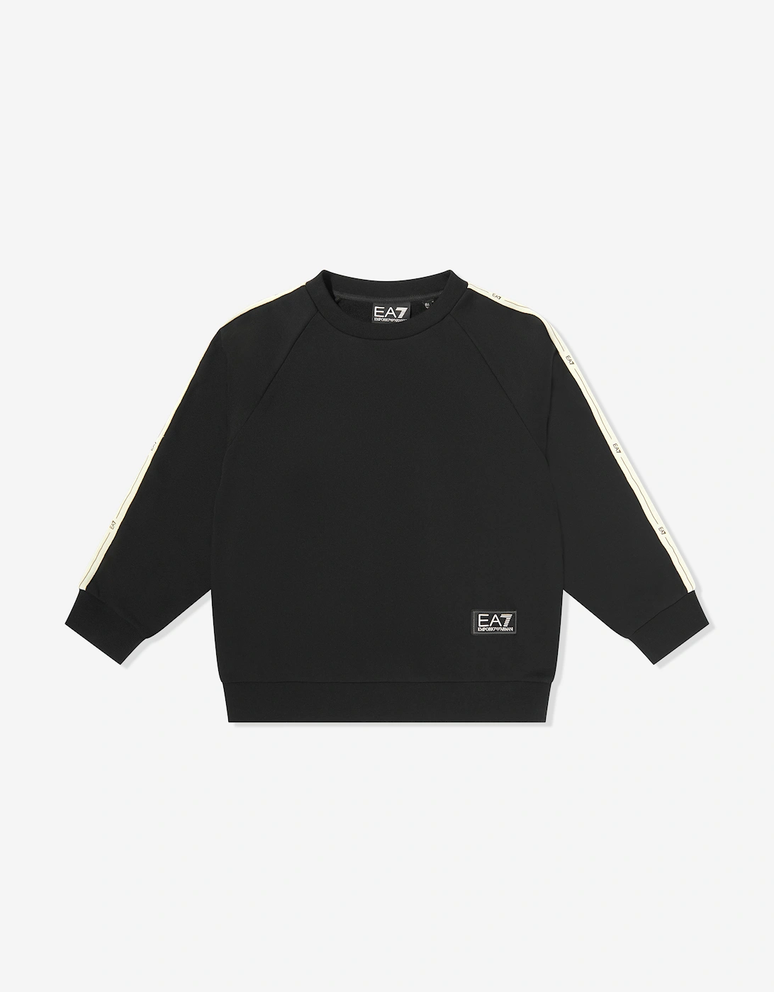 Emporio Armani Boys Train Logo Tape Sweatshirt in Black, 5 of 4