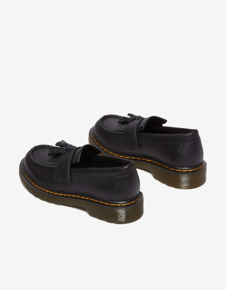 Boys Adrian Leather Tassel Loafers in Black