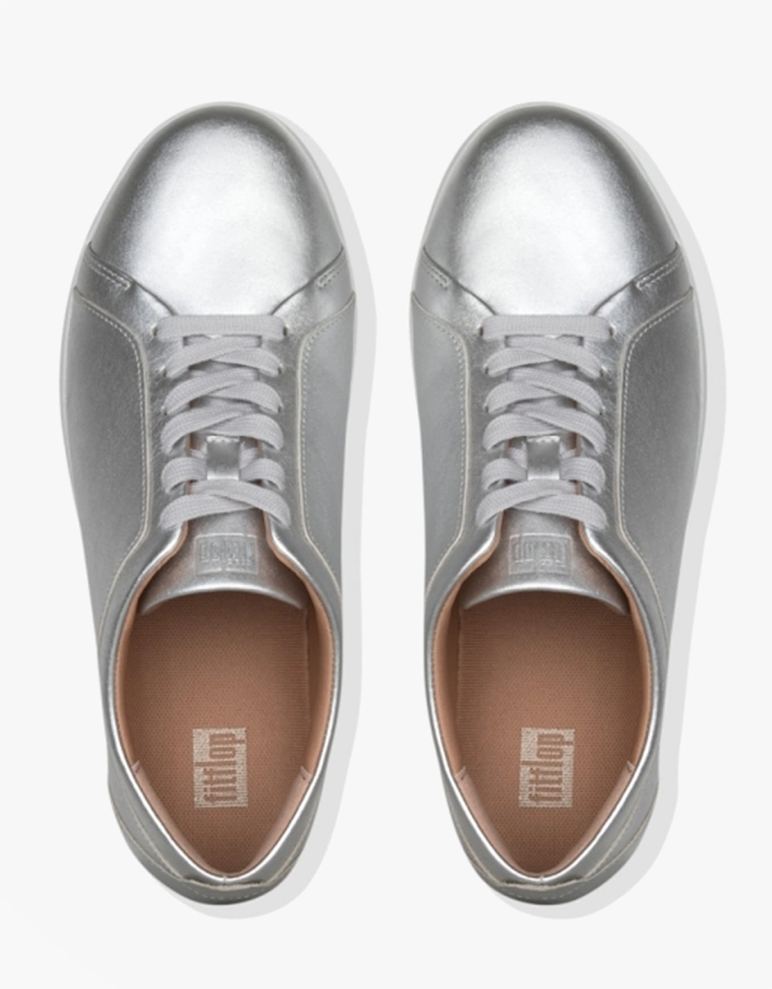 RALLY Womens Leather Trainers Silver