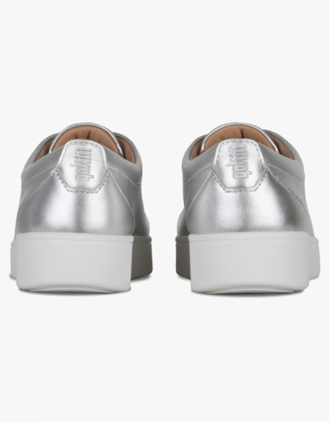 RALLY Womens Leather Trainers Silver