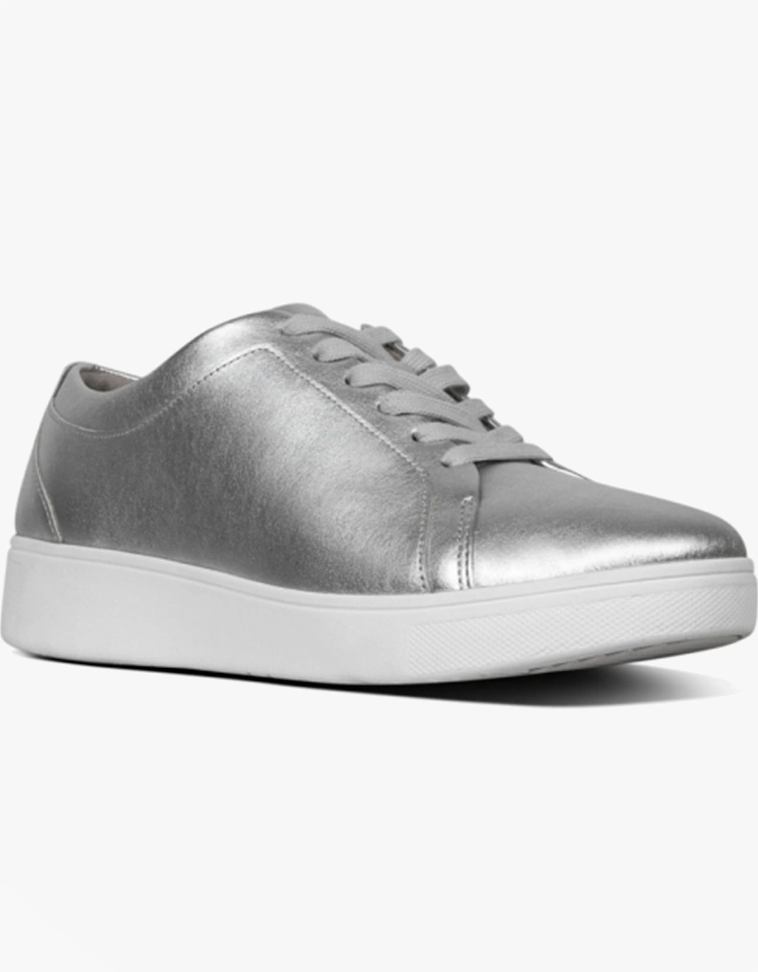 RALLY Womens Leather Trainers Silver