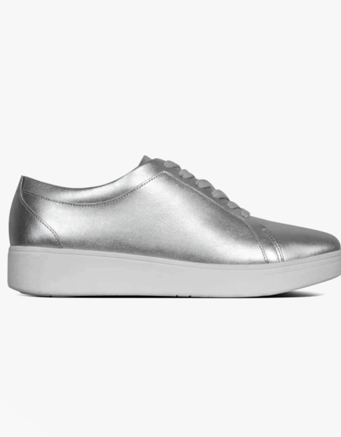 RALLY Womens Leather Trainers Silver, 7 of 6