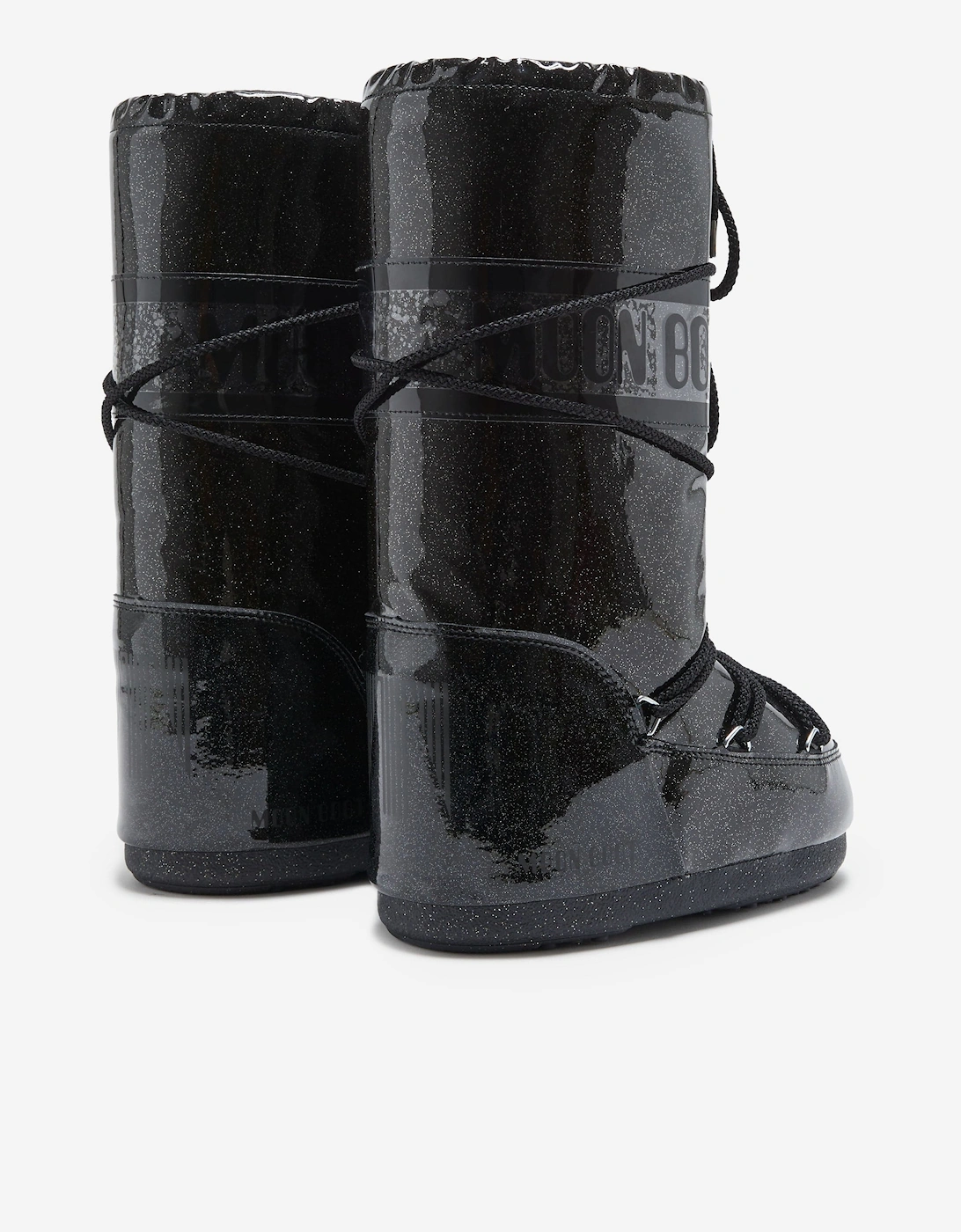 Moon Boot Girls Icon Glitter Boots in Black