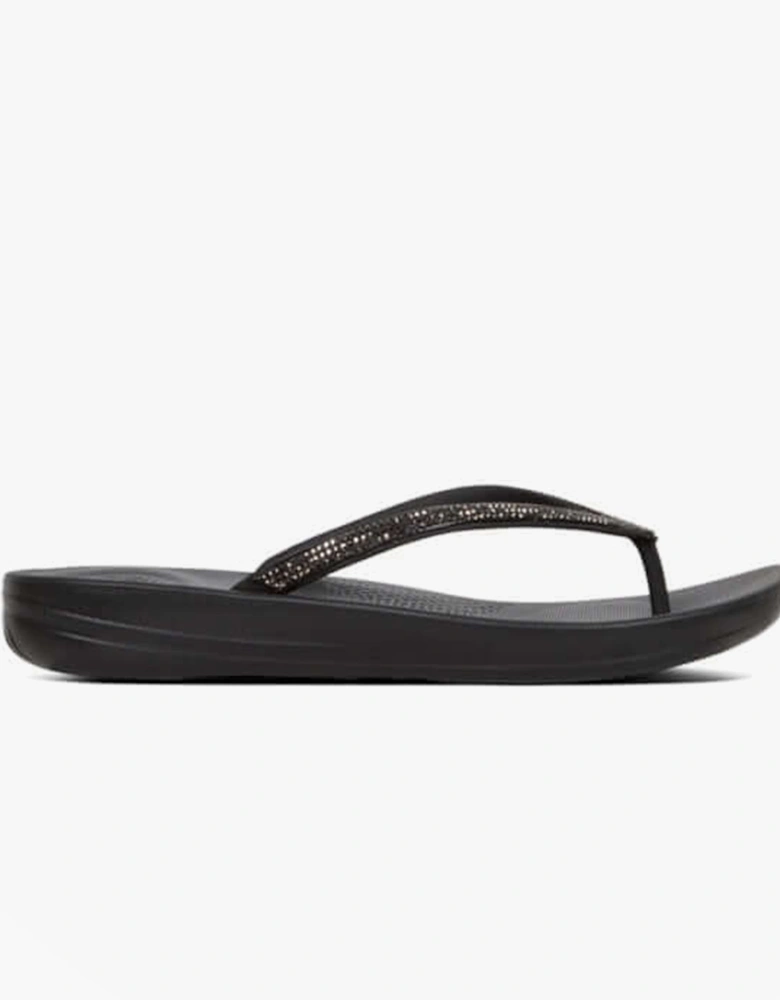 IQUSHION SPARKLE Womens Flip Flops Black
