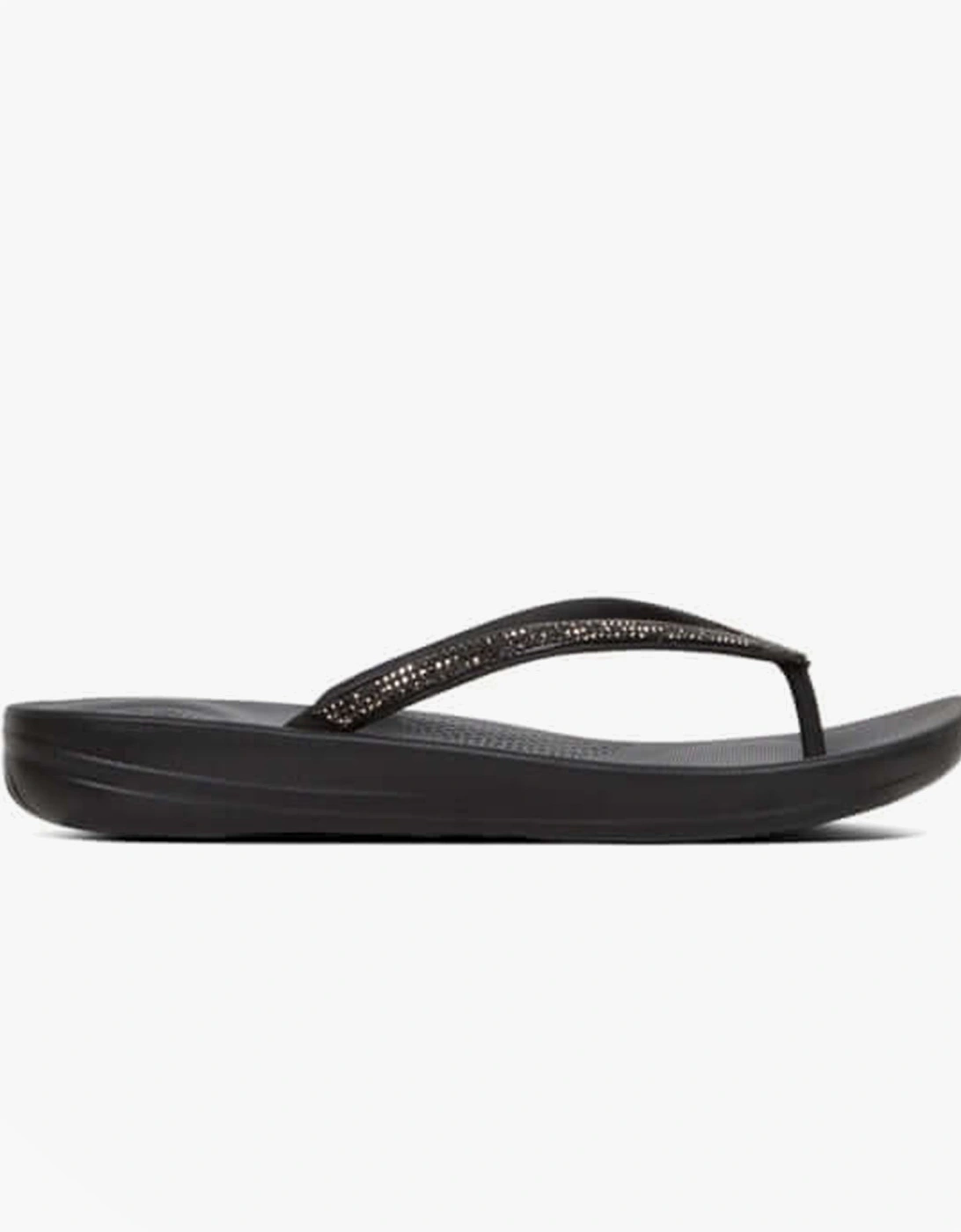 IQUSHION SPARKLE Womens Flip Flops Black, 4 of 3