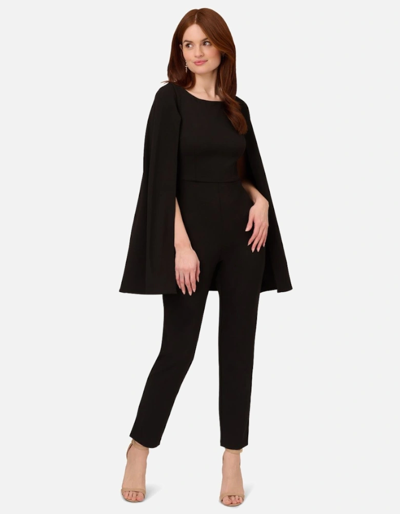 Knit Crepe Cape Jumpsuit