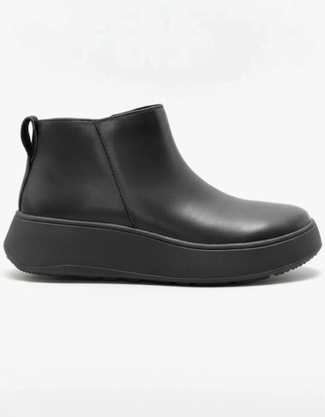 F-MODE FLATFORM Womens Zip Ankle Boots All Black, 5 of 4