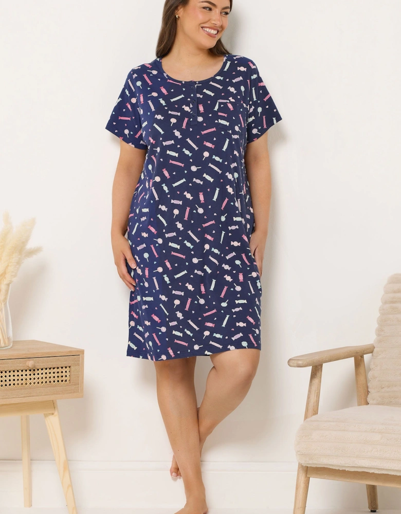 Sweet Print Placket Nightdress