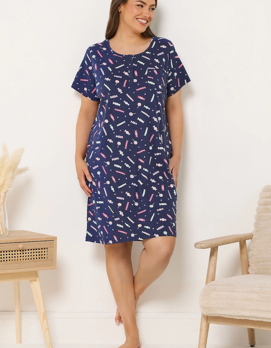 Sweet Print Placket Nightdress, 2 of 1