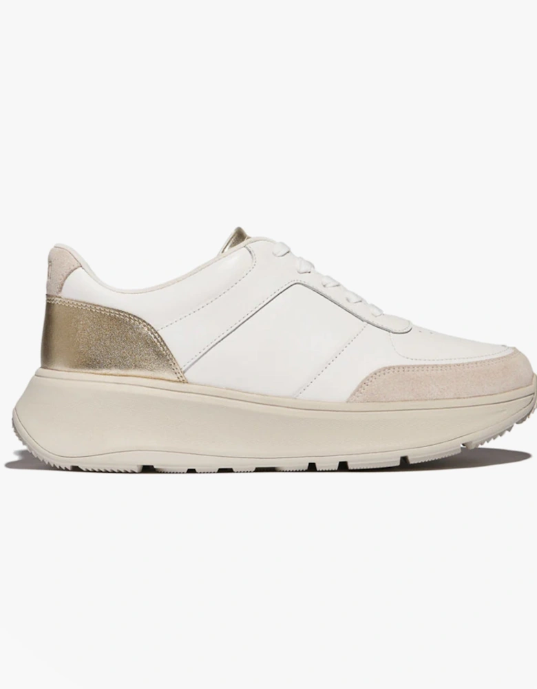 F-MODE LEATHER Womens Trainers Urban White/Platino