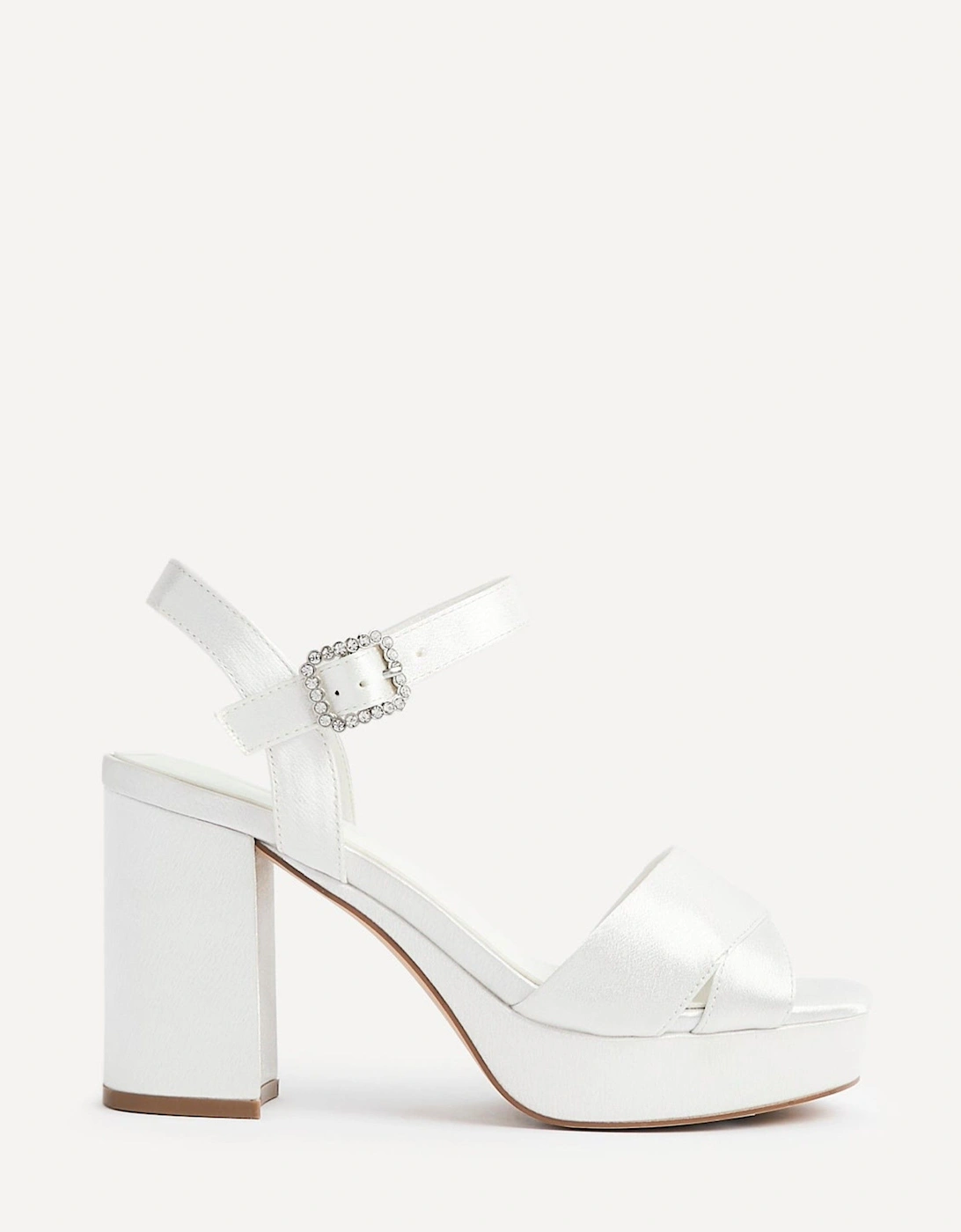Perola Ivory Satin Platform Heels, 2 of 1