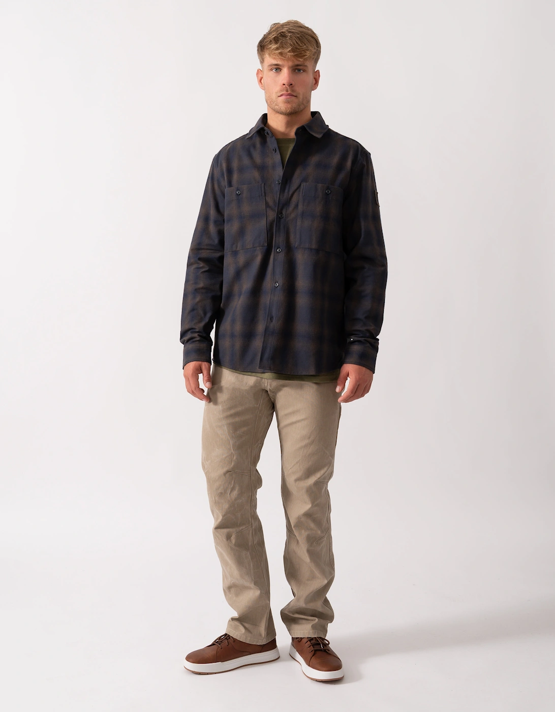 Outpost Mens Flannel Shirt - Major Brown/Dark Ink/Charcoal