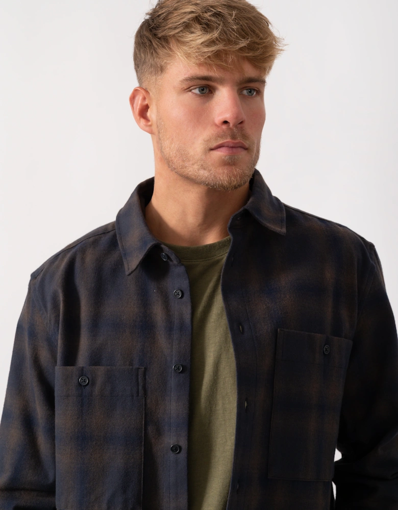 Outpost Mens Flannel Shirt - Major Brown/Dark Ink/Charcoal