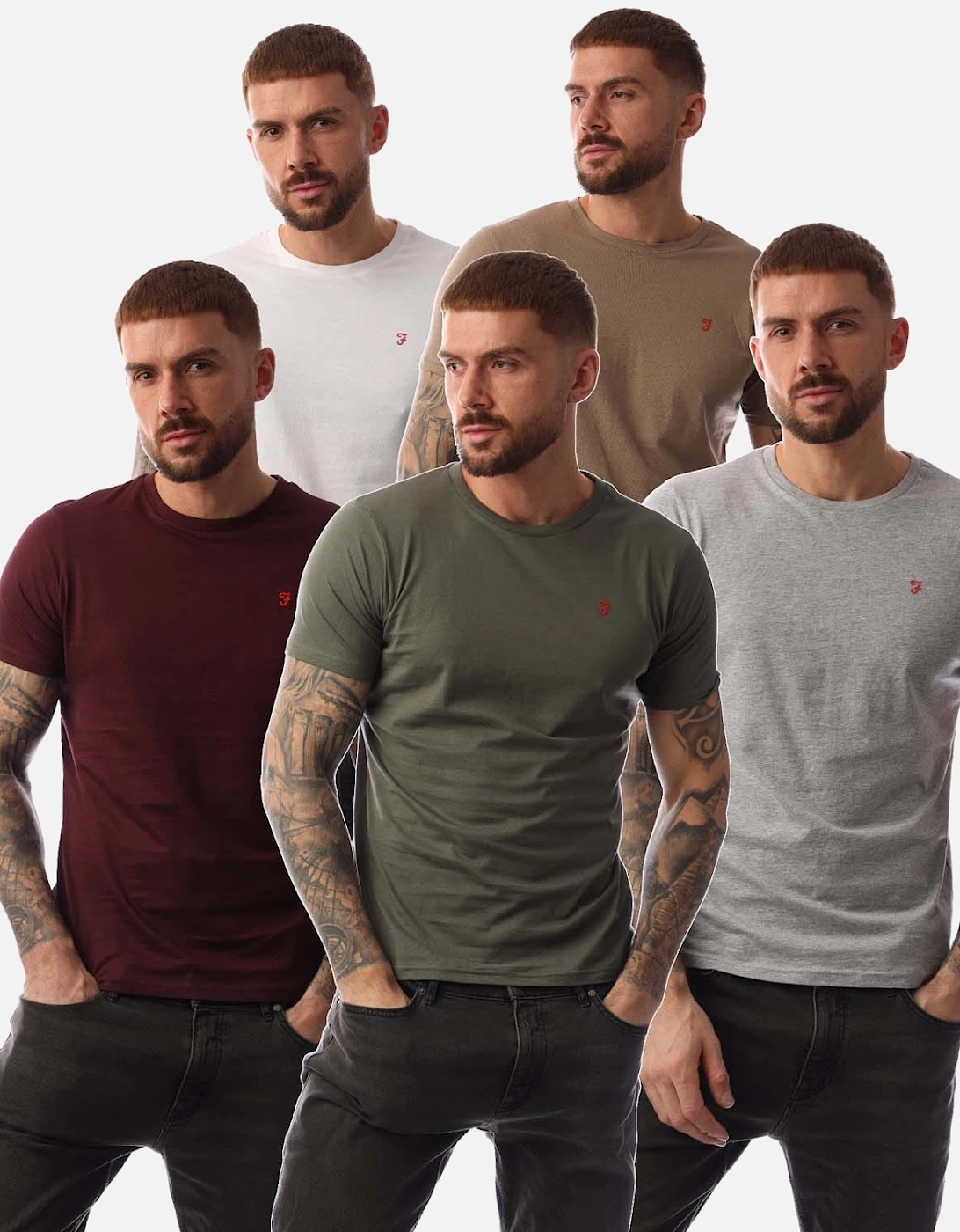 Mens Wardlow 5 Pack Lounge T-Shirts, 4 of 3