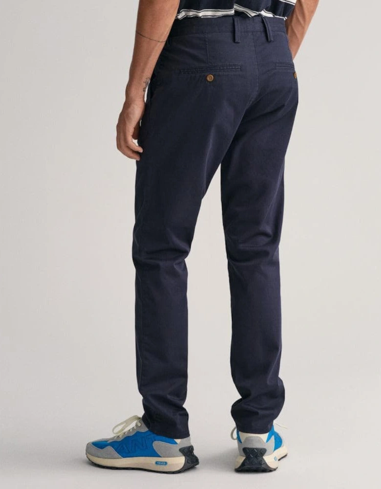 Mens Slim Fit Twill Chinos - 410 Marine