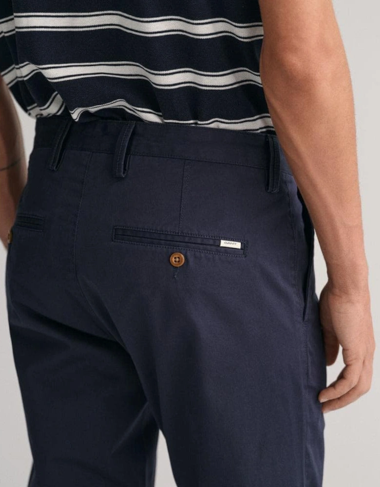 Mens Slim Fit Twill Chinos - 410 Marine