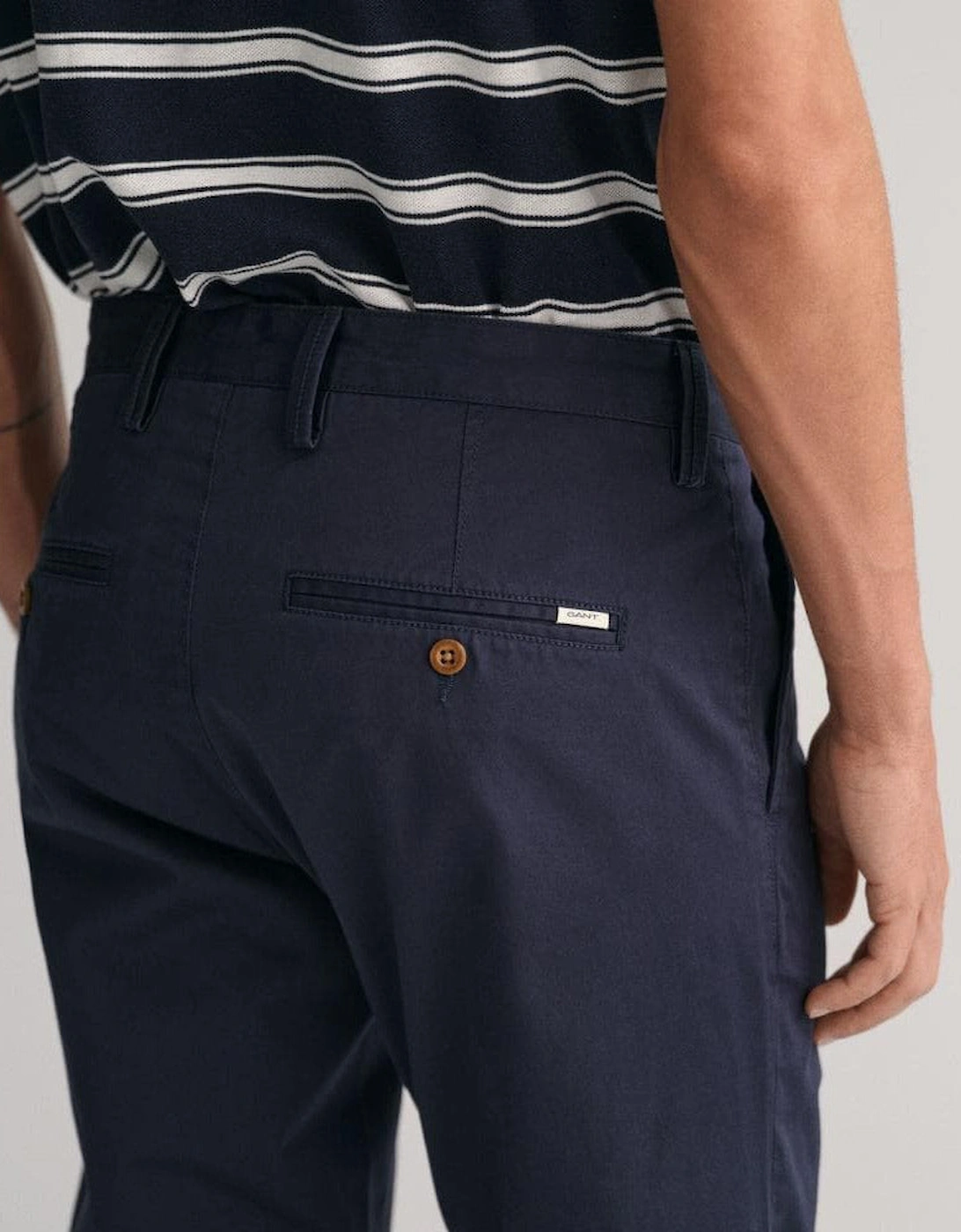 Mens Slim Fit Twill Chinos - 410 Marine