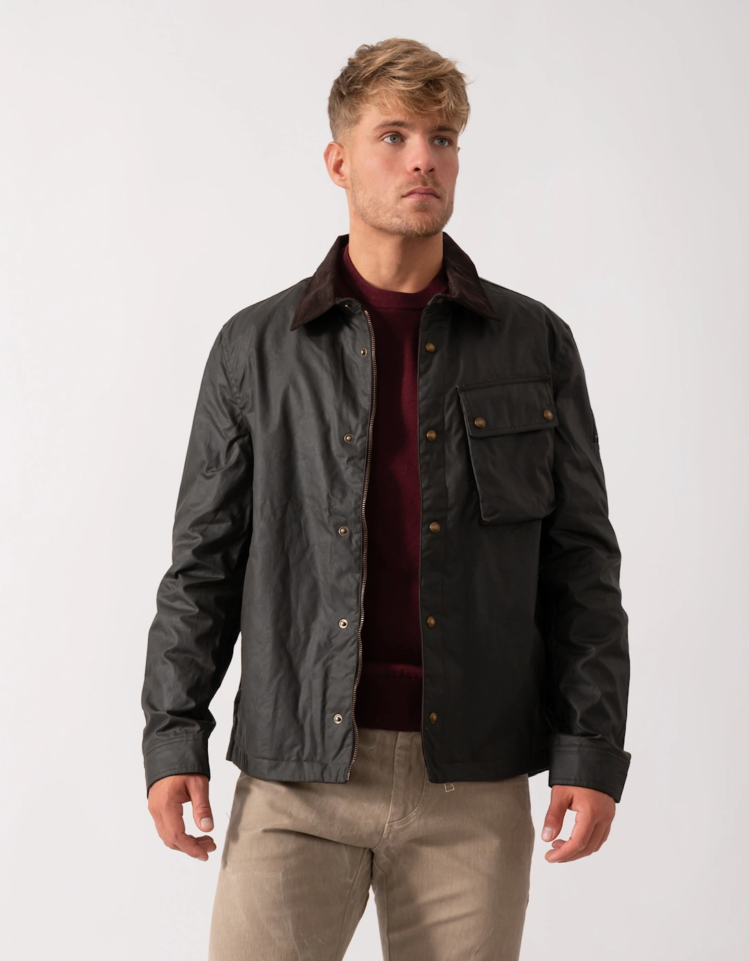 Belstaff Men's Green Ground Jacket - Faded Olive - Size: 38/Regular