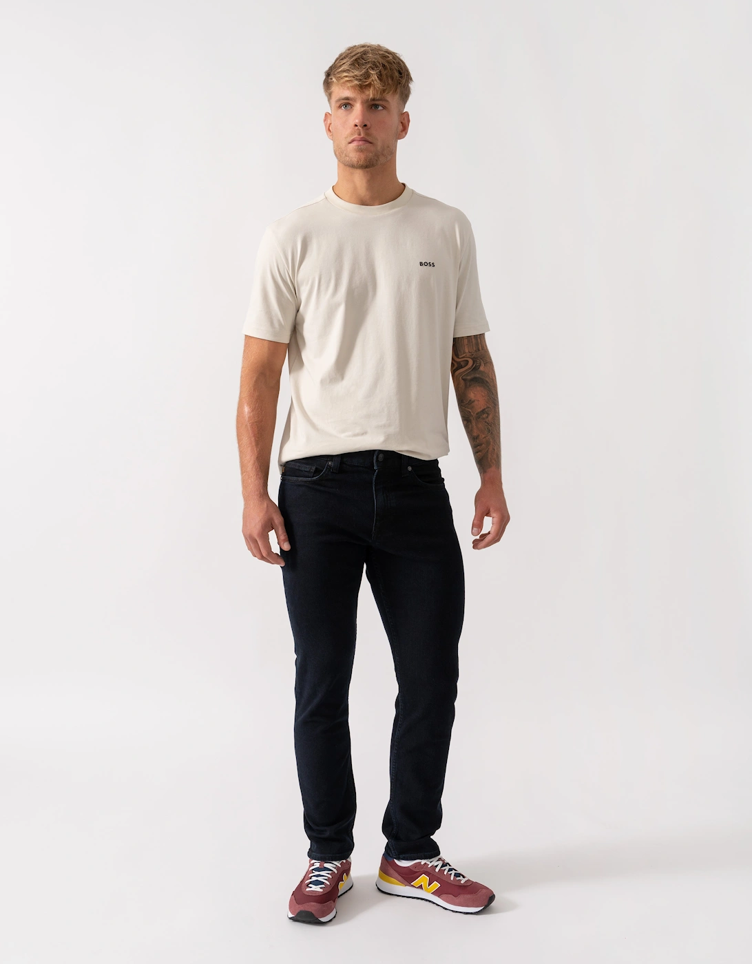 BOSS Orange Delaware Mens Slim-Fit Jeans in Blue Comfort-Stretch Denim  - Dark Blue 404