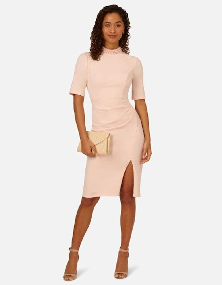 Embellished Crepe Short Dress