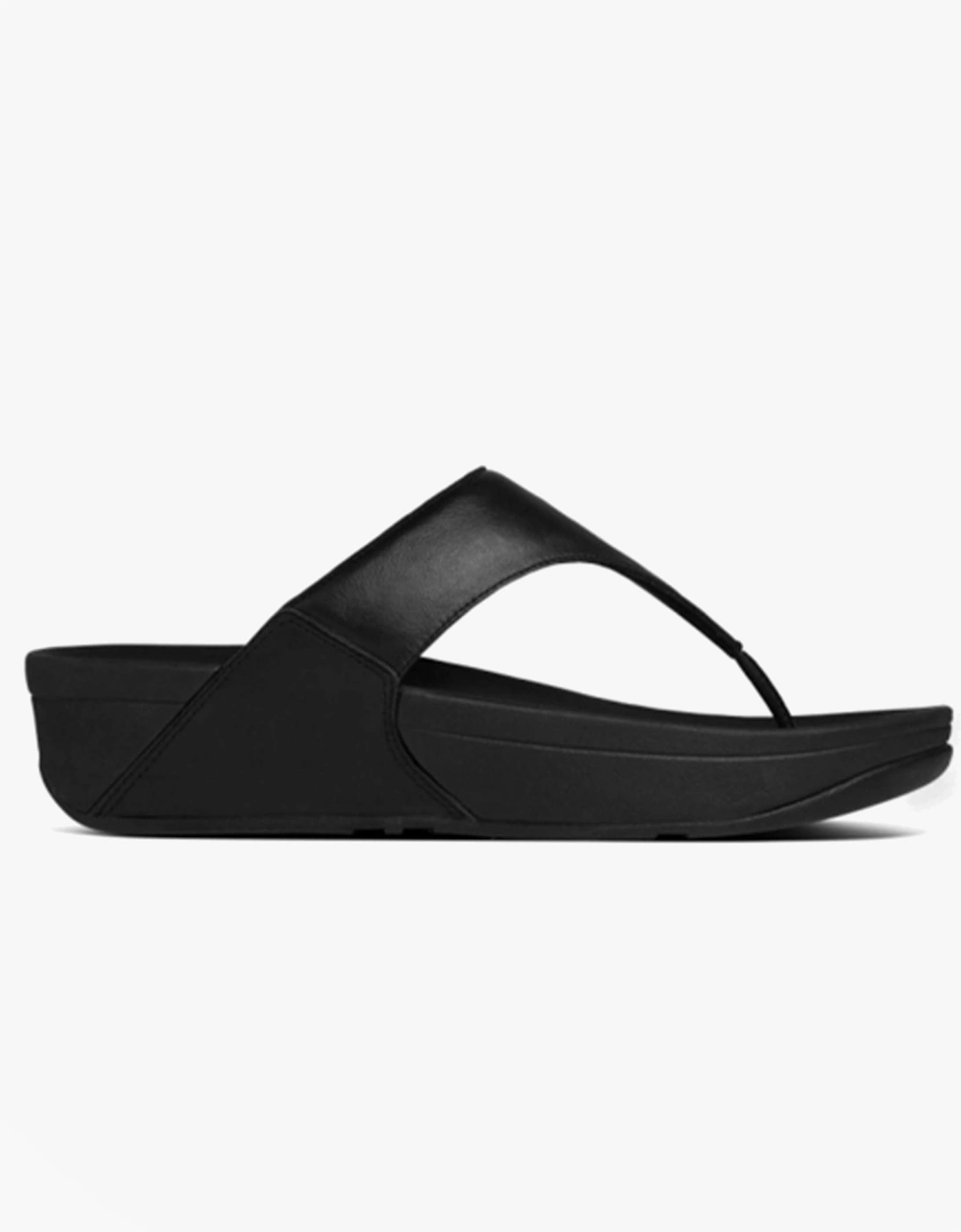 LULU Womens Leather Toe Post Sandals Black