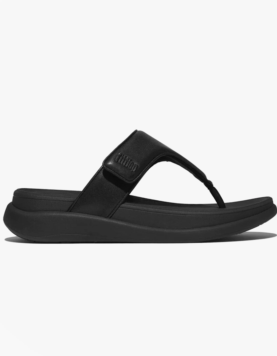 F-MODE GO Womens Toe Post Sandals All Black, 8 of 7