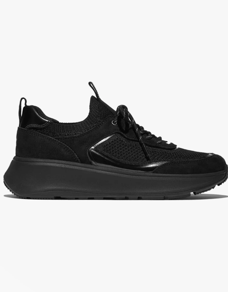 F-MODE  SUEDE/KNIT Womens Trainers All Black