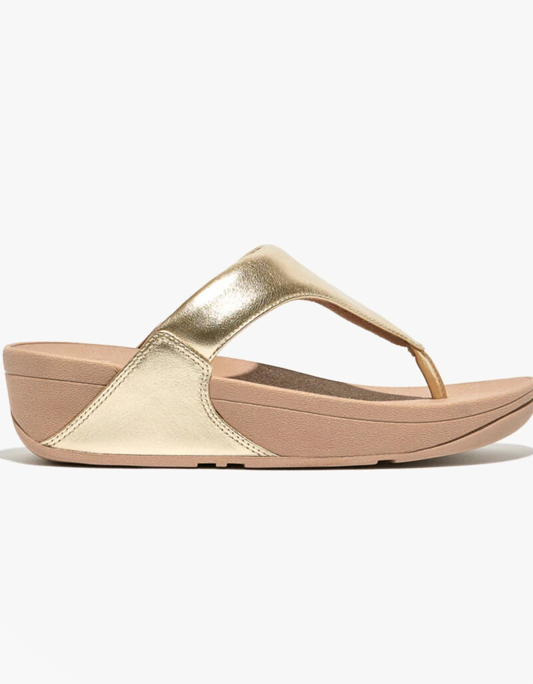 LULU LEATHER Womens Toe Post Sandals Platino, 7 of 6