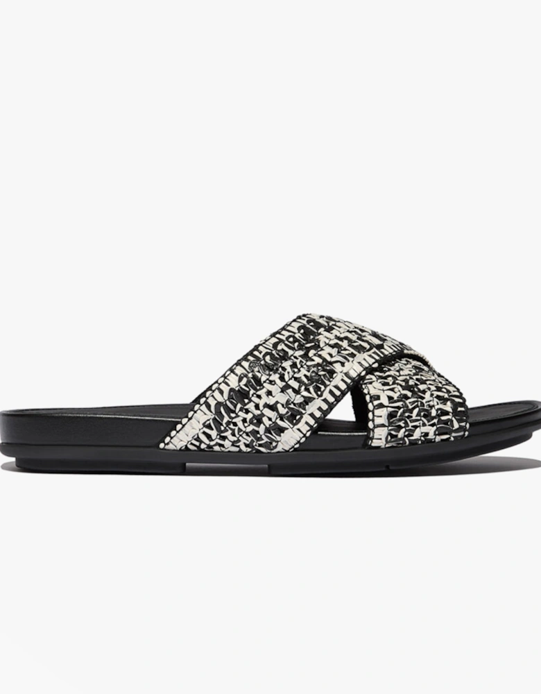 GRACIE WOVEN Womens Slides Black/Ivory Mix