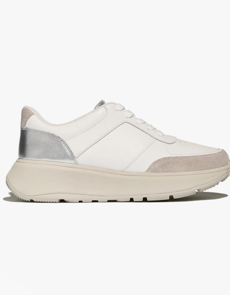 F-MODE LEATHER Womens Trainers Urban White/Silver