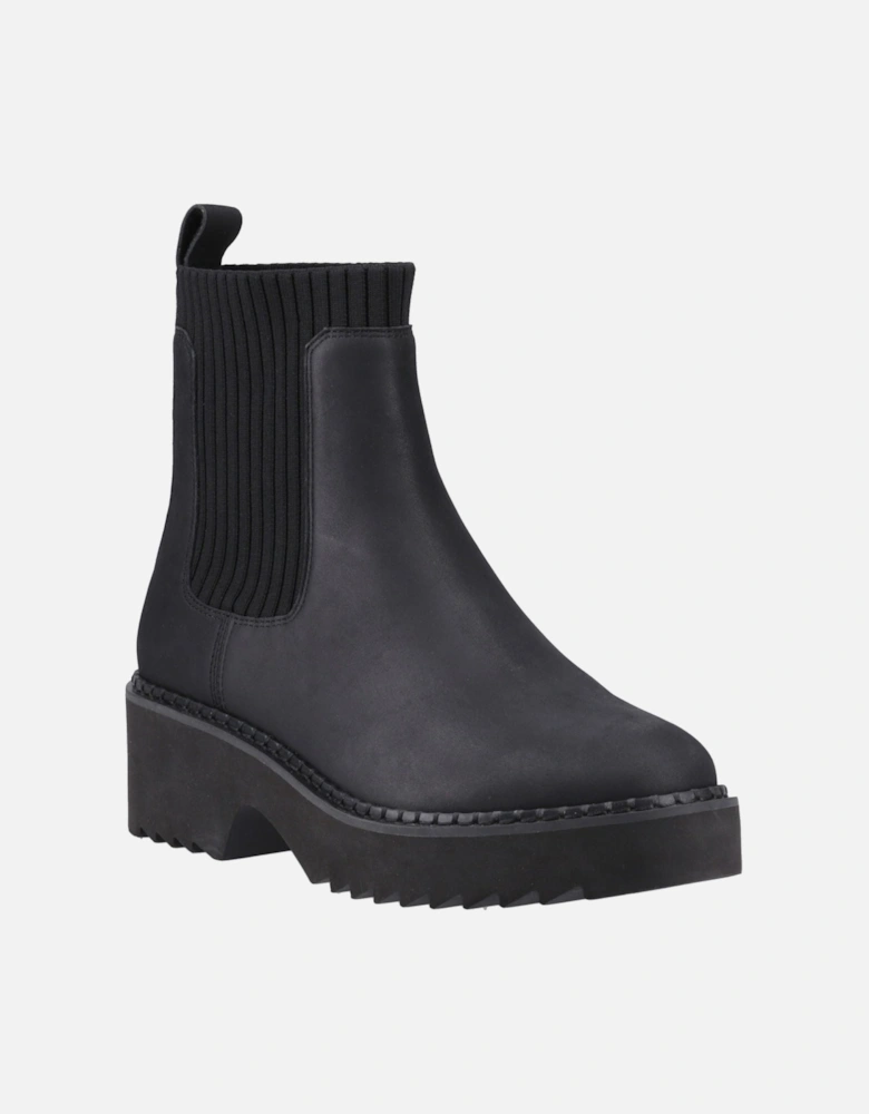 Millie Leather Women's Black Heeled Ankle Boots