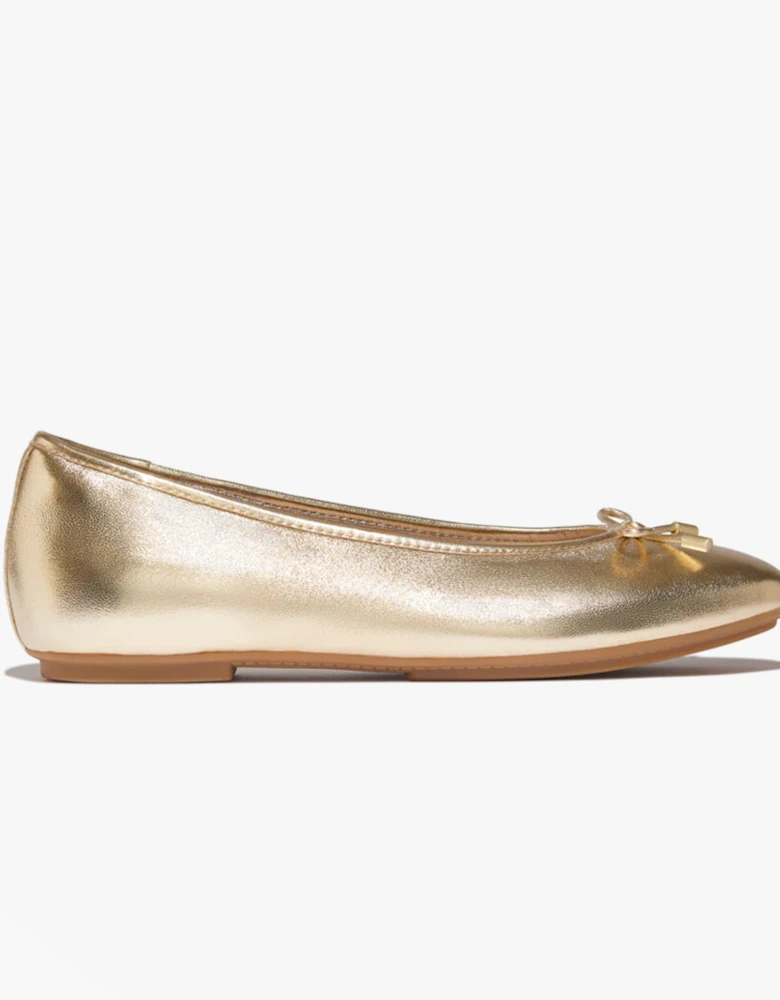 DELICATO BOW SOFT Womens Ballet Flats Platino