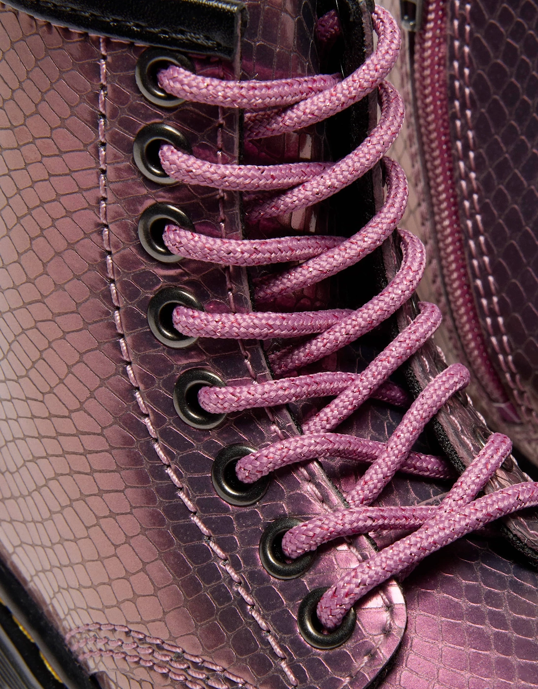 Girls 1460 Reptile Embossed Leather Boots in Purple